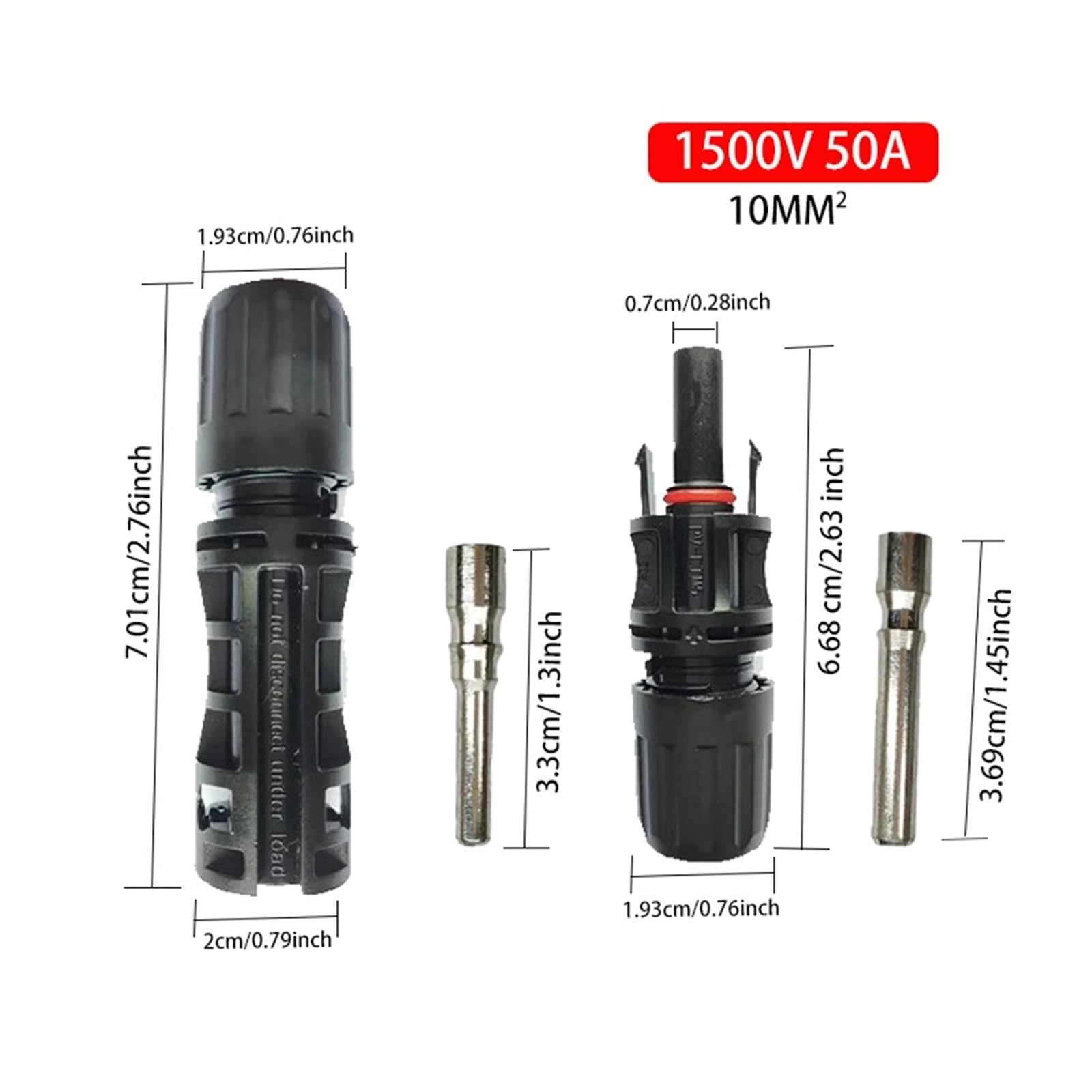 5 paia 1500V 30A/50A connettore pannello solare maschio e femmina 1 coppia chiave adatta for sezioni trasversali cavo solare 2,5~10mm2(5 Pairs 50A 2Spanner)