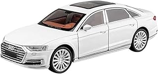 TOYS LAND 1:24 Scale Diecast Metal Toy Car, Pull Back Luxury Model Vehicle with Openable Doors, Sound and Light Simulation, Zinc Alloy Collectible Car, Ideal Gifts for Adults Kids Boys Girls (White)