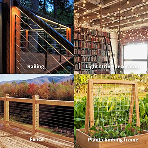 WENLISELL 50m Stainless Steel Wire Cable with M3 Cable Clamp, 7x7 Strand Core 3mm PVC Coated Wire Rope plastic coated for Garden, Fence, Hanging - Image 5