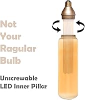 Vista 4 de Next Glow Bombilla LED decorativa E26 de base media, pilar interior acrílico de filamento virtual de 8 W, 2000 K, no regulable, brillo estilo ámbar