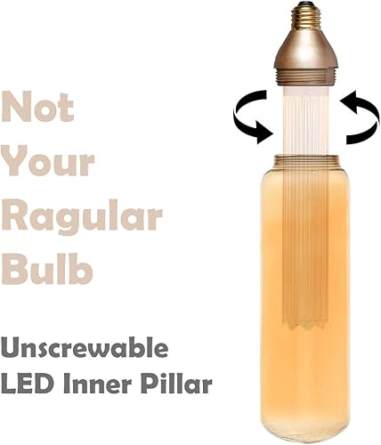 Miniatura 4 de Next Glow Bombilla LED decorativa E26 de base media, pilar interior acrílico de filamento virtual de 8 W, 2000 K, no regulable, brillo estilo ámbar