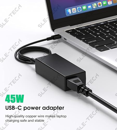 Miniatura 3 de SLE-TECH 45W USB C Cargador para Laptop Compatible con HP Chromebook 14 14A G5 11 11A G6 G7 G8 EE R13 X360 14-ca051wm ca052wm ca091wm ca061dx