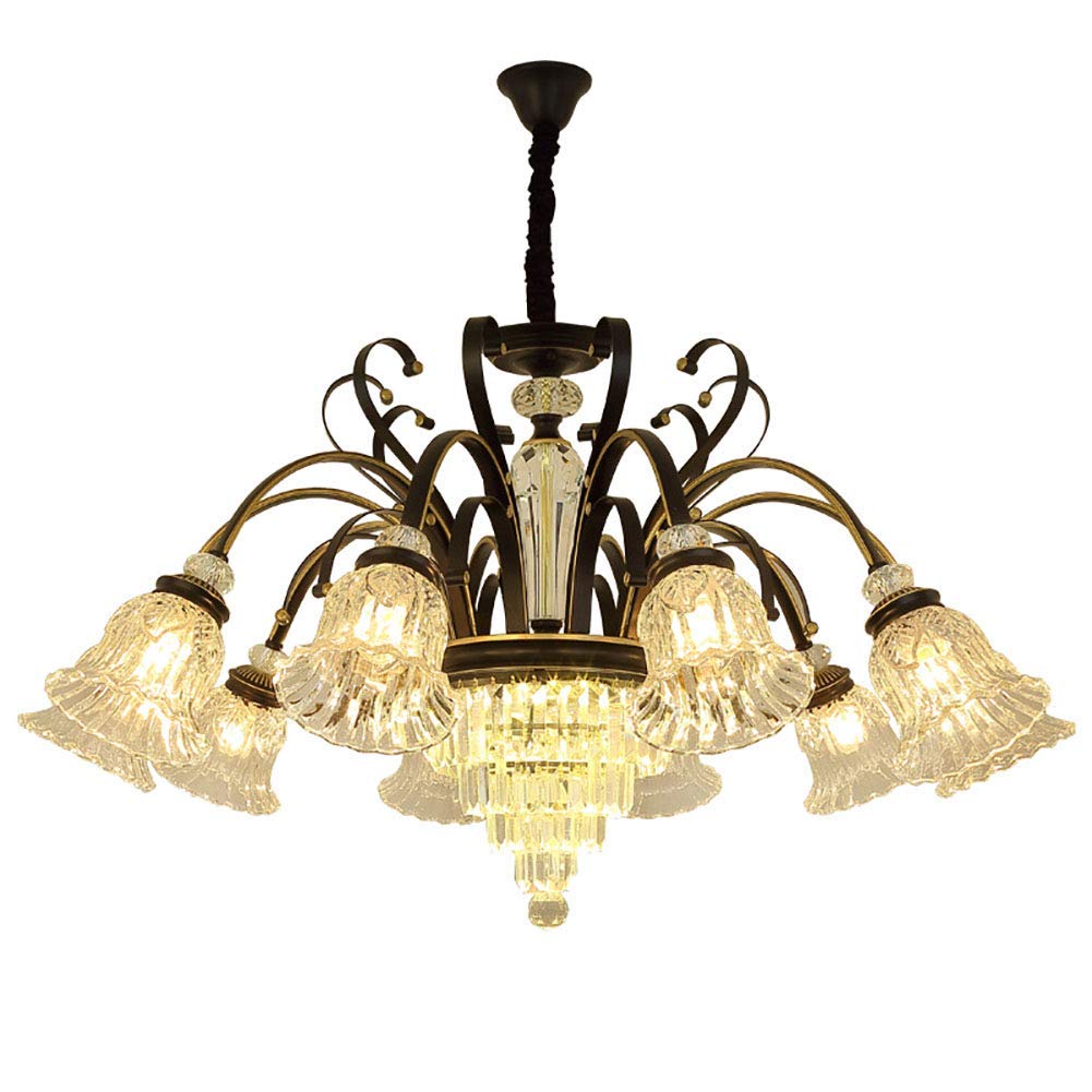 KXEcoLife 8Light Adjustable Crystal Chandelier Ceiling Lamp for Dining & Living RoomsElegant Lighting Fixture Modern Home Decor Perfect Areas Spaces