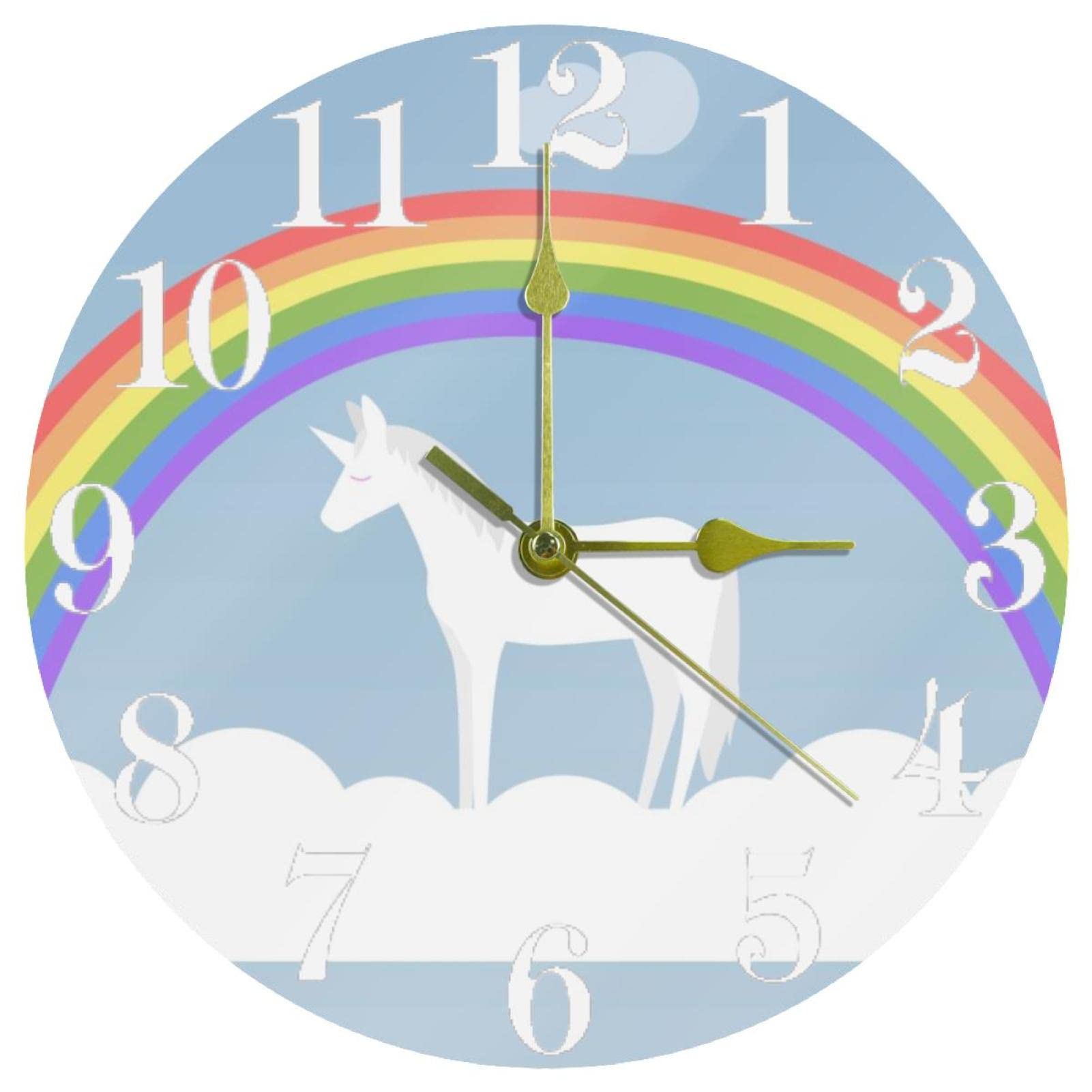 Horloge murale licorne pour décoration de chambre d'enfant