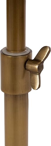 Miniatura 7 de Kate and Laurel Engles Mesa auxiliar tradicional de altura ajustable con pedestal 14 x 14 x 30 latón antiguo soporte redondo vintage de metal para