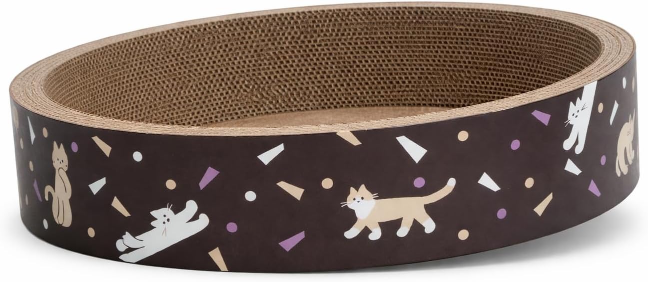 Cat Scratcher Lounge Bed | Durable Recycle Board for Furniture Protection | Cat Scratch Bowl (Black)