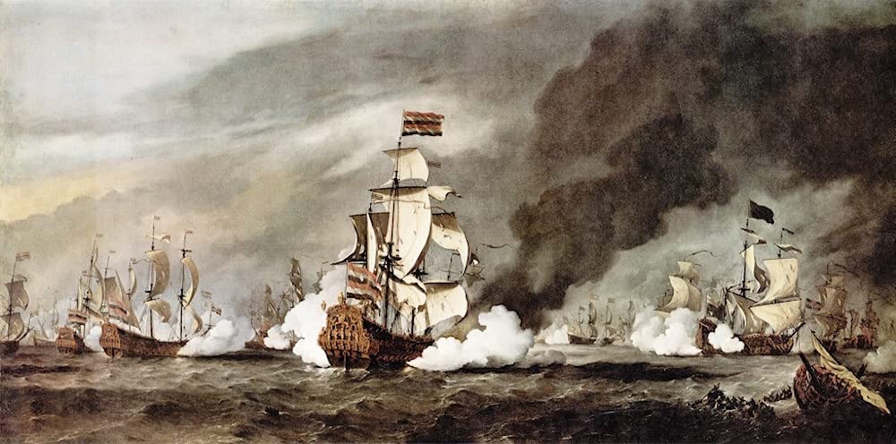 SERENDIPITP Vintage Wall Art Canvas Nordic Poster Canvas Print Picture the Battle of the Texel by Willem Van De Velde the Younger Wall Art Poster for Home Decor 60x90cm