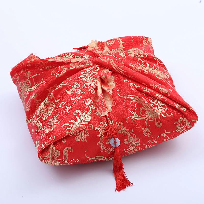 SQMSK 94 * 90 cm 2 szt. Bride To Marry Red wielokrotnego użytku Furoshiki ściereczka do pakowania małych japońskich do pakowania prezentów tkanina kwadratowy szalik Bento do pakowania tkaniny
