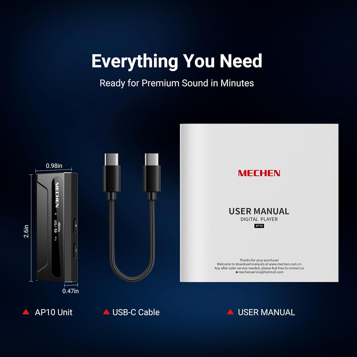 MECHEN AP10 USB C to AUX Headphone Amp DAC Dongle 3.5mm Jack Audio Portable Amplifier Dual Output DSD256 4.4mm Balanced High Resolution ES9028Q2M for iPhone 15/16/17 Pro Max Plus iPad Android Phone