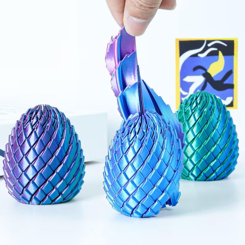 VIKSON INTERNATIONAL - 1 Pc Twisty Fidget spining Magic Surprise Dragon Egg | Stress and Anxiety Relief | Desk Finger Flip Toy for Fun and Games for Kids and Adults 1