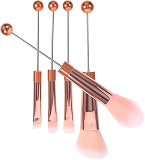 ABOOFAN 5pcs Rose Gold Metal Handle Makeup Br...