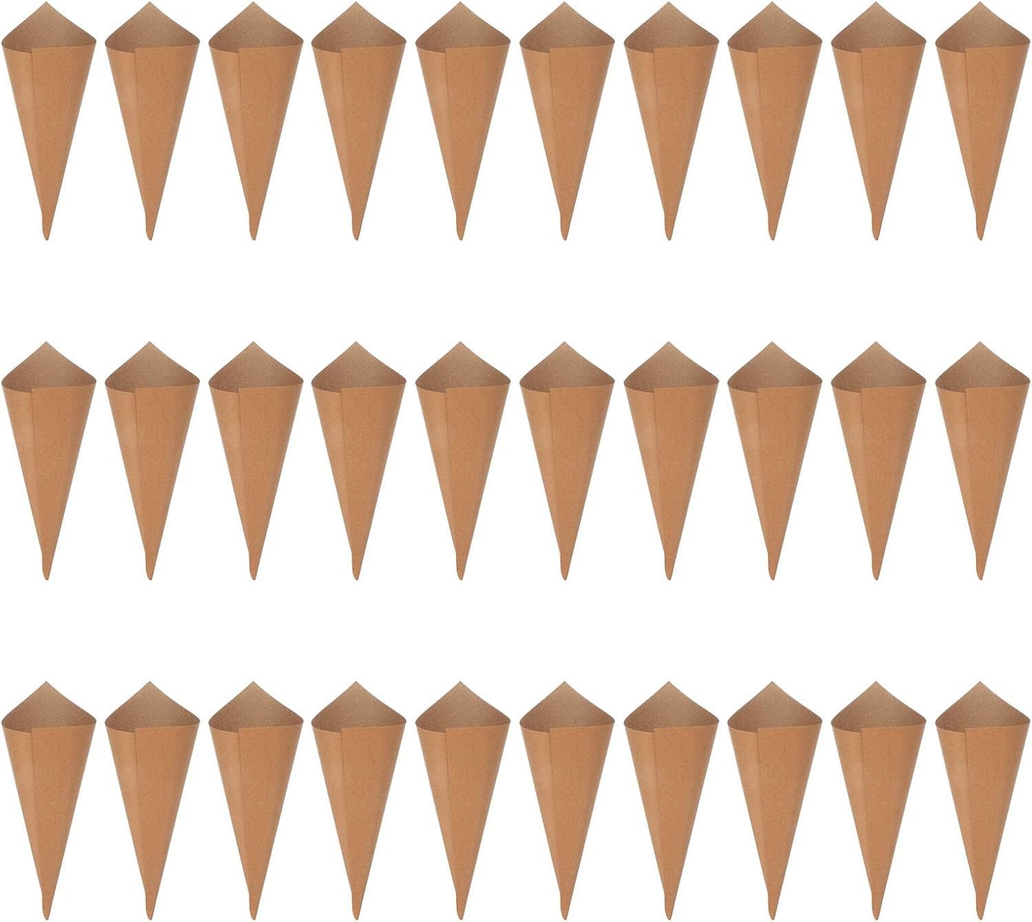 PATIKIL Wedding Confetti Cones, 120 Pcs Paper Tapers Cone Flower Petal Paper Cone Holder for Party Engagement Holiday Birthday DIY Decoration, Brown