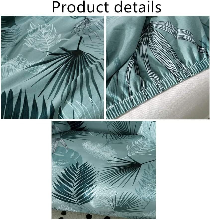 Image of Gurnoor Universal Triple Seater Sofa Cover Big Elasticity Cover for Couch 140 GSM Sofa Slipcover (Green-Leaf, 185-230cm)