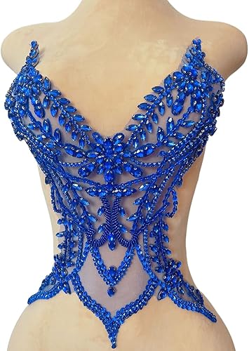 Miniatura 6 de Parches de encaje con cuentas a mano, disfraces, apliques con cristales de diamantes de imitación para manualidades, protege bodas, fiestas de