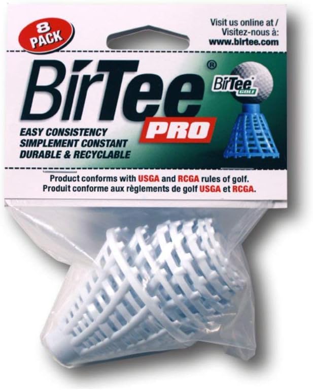 BirTee Pro Consistent Height 1/4"-2" White Specialty Tee (8 Pack)