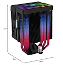 Circle Gaming CG 4P ARGB CPU Air Cooler Mirror Close-Loop-120mm Fan | Support AMD & Intel CPU Socket AM5, AM4 / LGA 1700, 1200, 1151, 1150| PWM Case Fans | 63 CFM Airflow | 4 Heat Pipes | Black gallery image