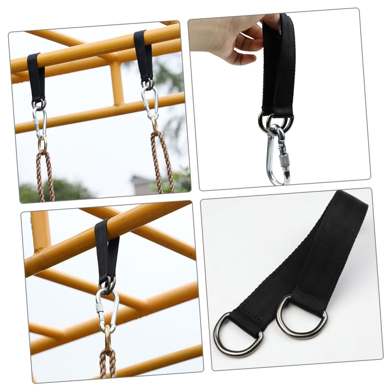 BESPORTBLE 25piezas Cintas Fijas para Columpios con Argollas Inoxidable Cuerdas De Hamaca para Exterior para Camping y Actividades