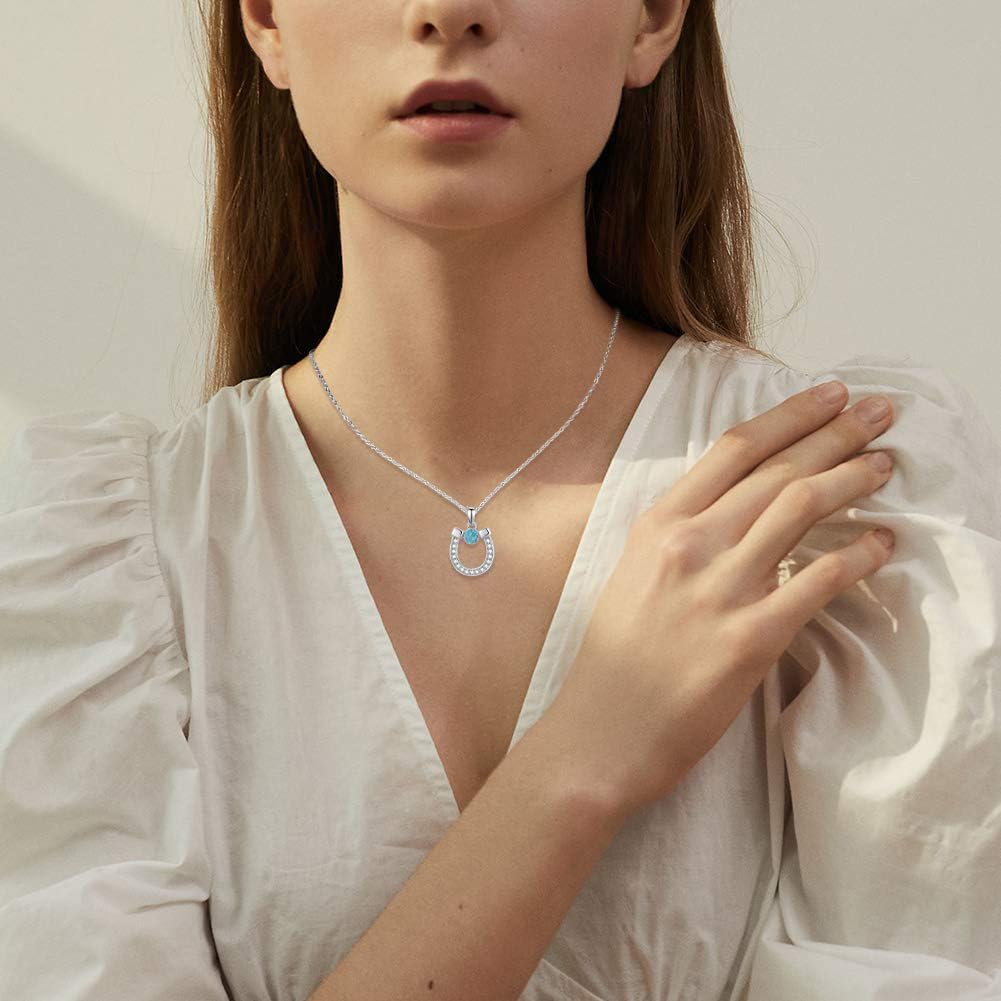 Western Necklace 925 Sterling Silver Turquoise Western Pendant Country Jewelry Gifts for Cowgirl Cowboy - Image 5