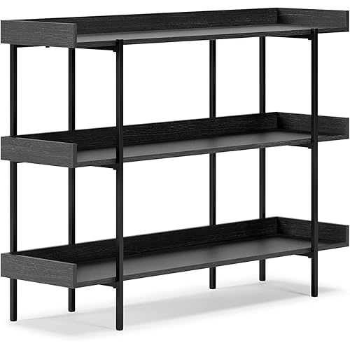 Signature Design by Ashley Yarlow Industrial 36" 3-Tier Bookcase, Black