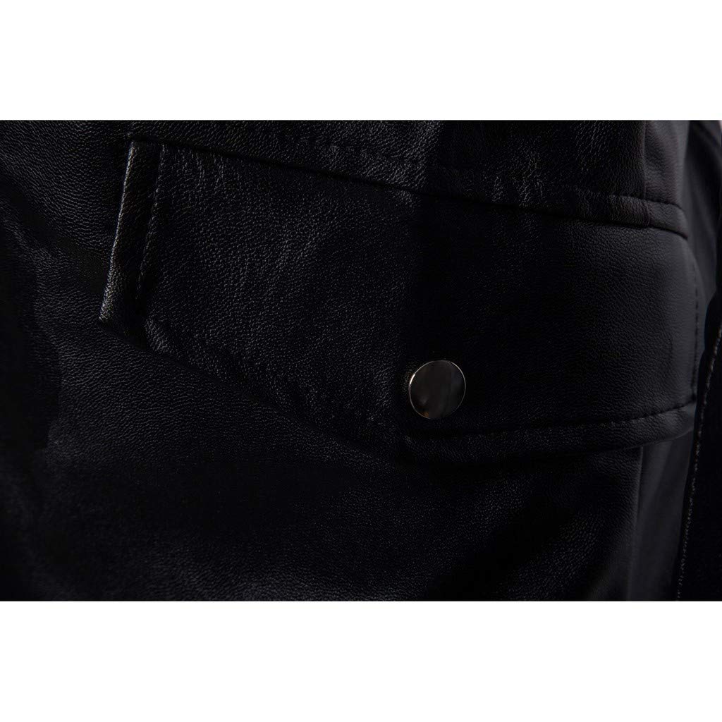 Abrigo de piel para hombre, de longitud media, chaqueta de cuero, chaqueta de piel vigilante, abrigo para carretera, cortavientos, otoño e invierno, chaqueta de motorista con muchos bolsillos