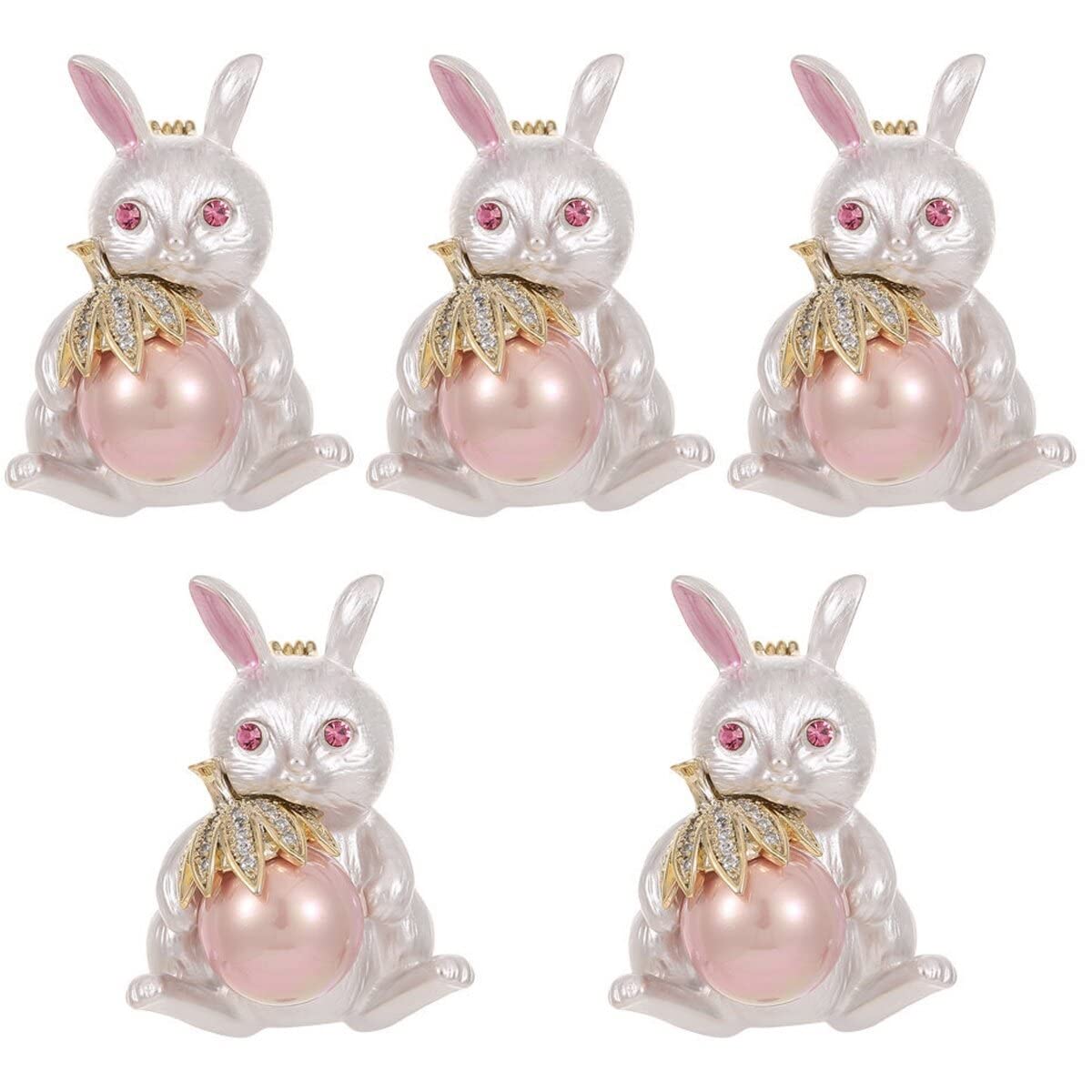 Broche de conejo de Pascua, ramillete de conejo, prendedor, adorno para ropa, 5 unidades