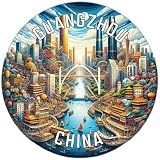 Guangzhou China Mementos Souvenir Die Cut Decorative Flat Magnet 2-Inch