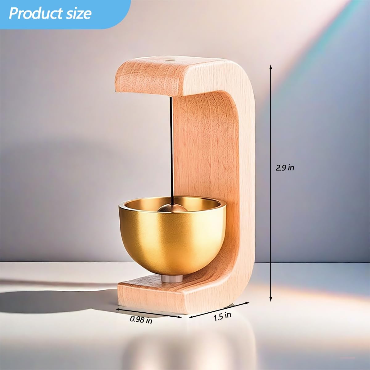 Brass Magnetic Door Bell Chime 2pcs, Shopkeepers Bell for Door Opening, Decorative Door Chime for Home, Office, Shop
