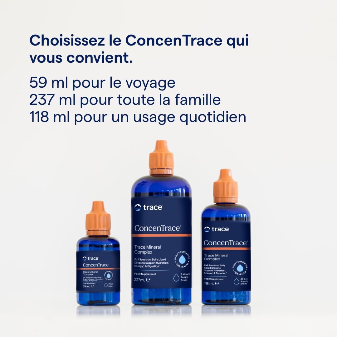 Trace Minerals - Gotas ConcenTrace | Minerales Completos: Magnesio, Cloruro, Potasio Iónicos | Bajo Sodio | Energía, Electrolitos, Hidratación | 118 ml, 48 Días (1 Unidad)