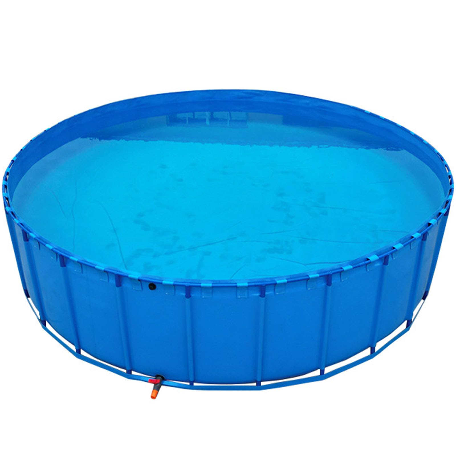 Aquarium en PVC avec vanne de vidange - 2 x 1 mètre, Aquarium temporaire adapté aux carpes koï, aux thons Rouges et aux Poissons d'eau salée - matériau en Toile, Bleu, idéal pour Une utilisa