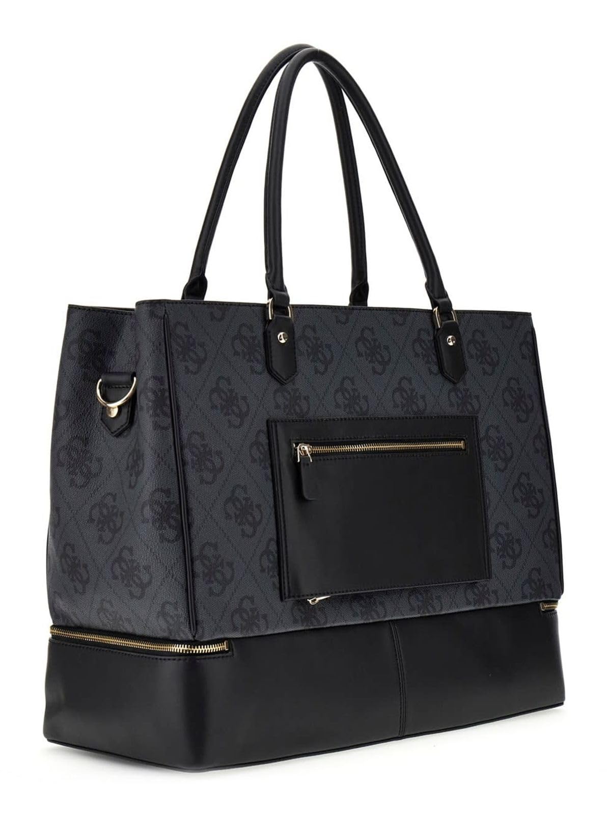 GUESS borsa da viaggio borsa a tracolla con scomparto per laptop Zip Bottom Tote Coal Logo grigio scuro
