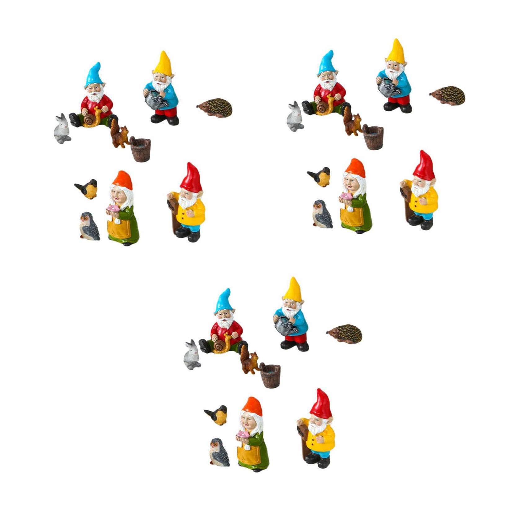 Gnomes de Noël pour embellir un jardin triste en hiver | Kit complet de 30 pièces résine