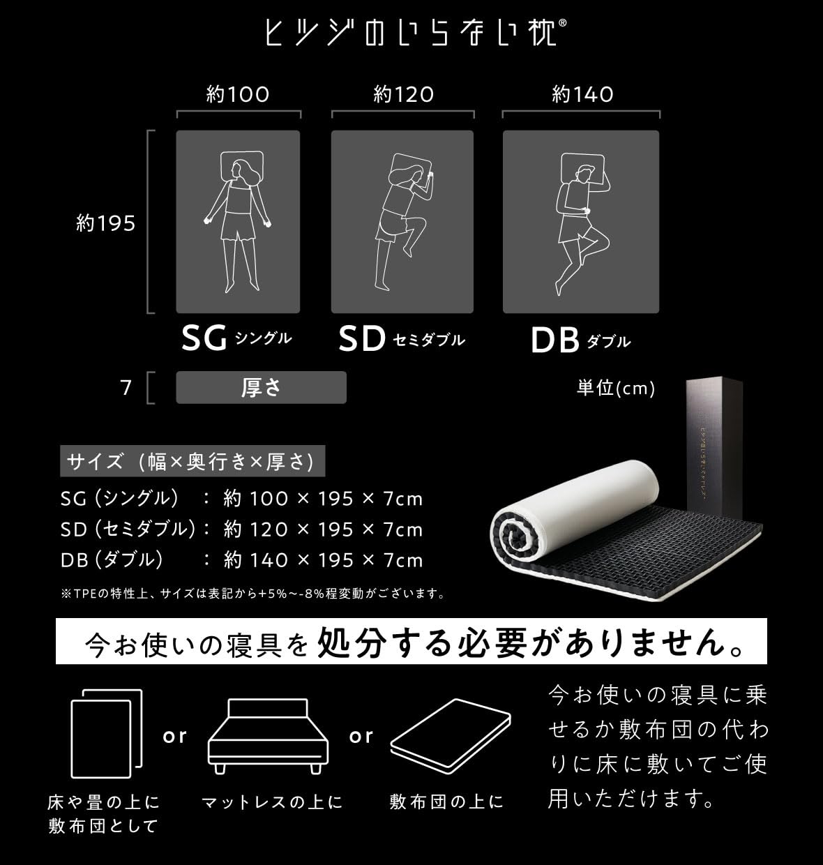 Amazon｜ヒツジのいらない枕 ヒツジのいらないマットレス セミダブル
