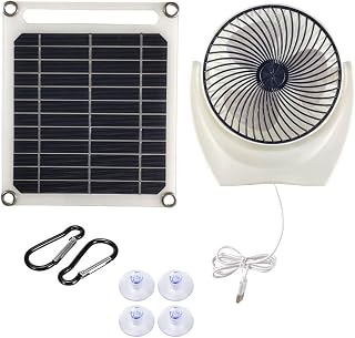Multifunctional Exhaust Fan Solar Charging Camping Fan Monocrystalline Silicon Solar Photovoltaic Panels Detachable Portable Cooling Exhaust Fan for Picnics Fishing