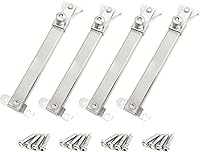 Vista 1 de Bisagras para ventana abatible, estancias, tapón, soporte, cerradura - base fija plana, estilo plateado rociado, modelo 04, 6 ranuras fijas, 2 pares