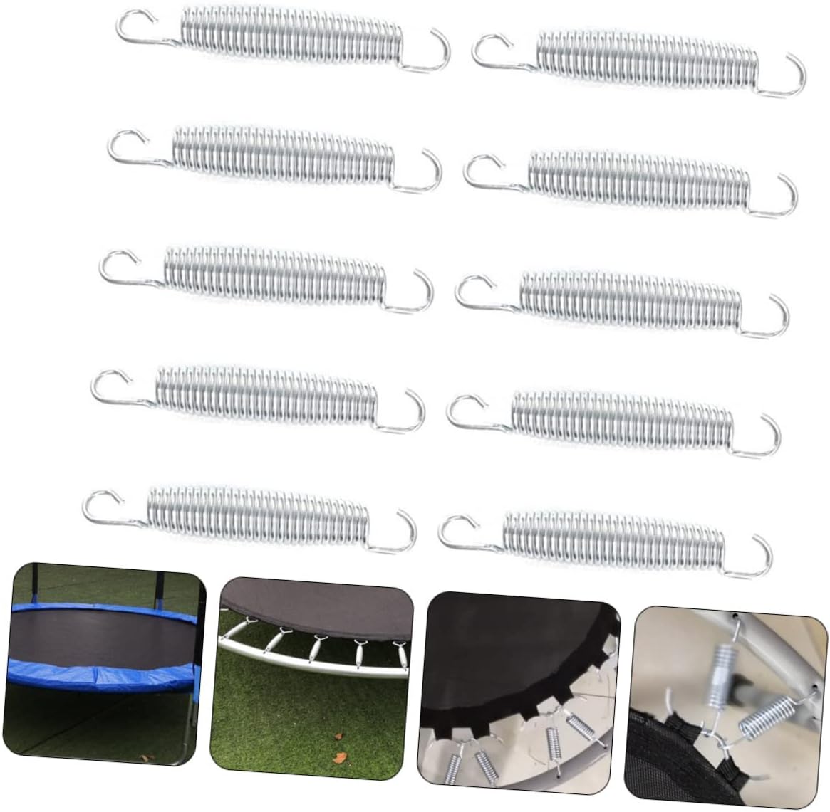 Mikikit Trampoline Spring Springs Replacement Stainless Heavy Rebounder Trampolines Bounce Parts Trampoline