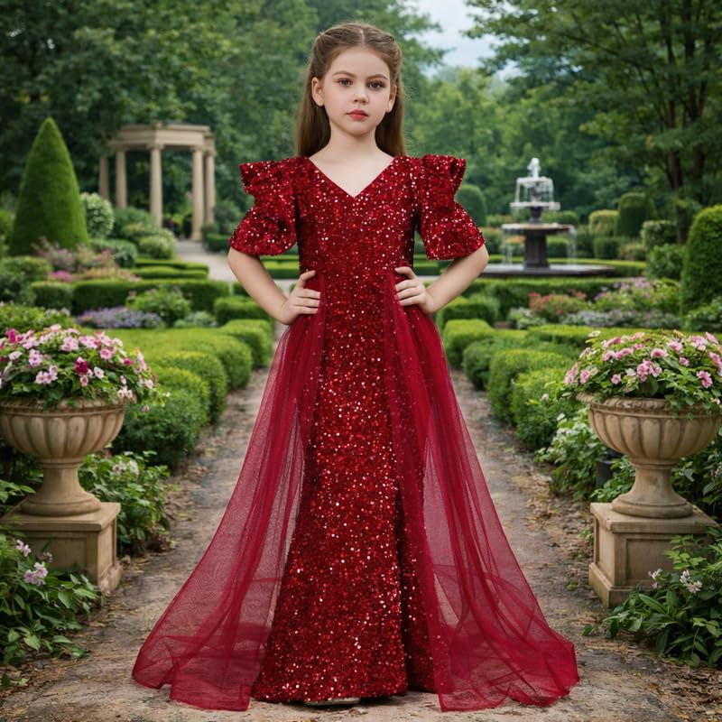Image of Girls Viscose Western One Piece | Designer Frock for Kids | Solid Work | Toddler Frock Dress | Birthday Party Dress for Girls