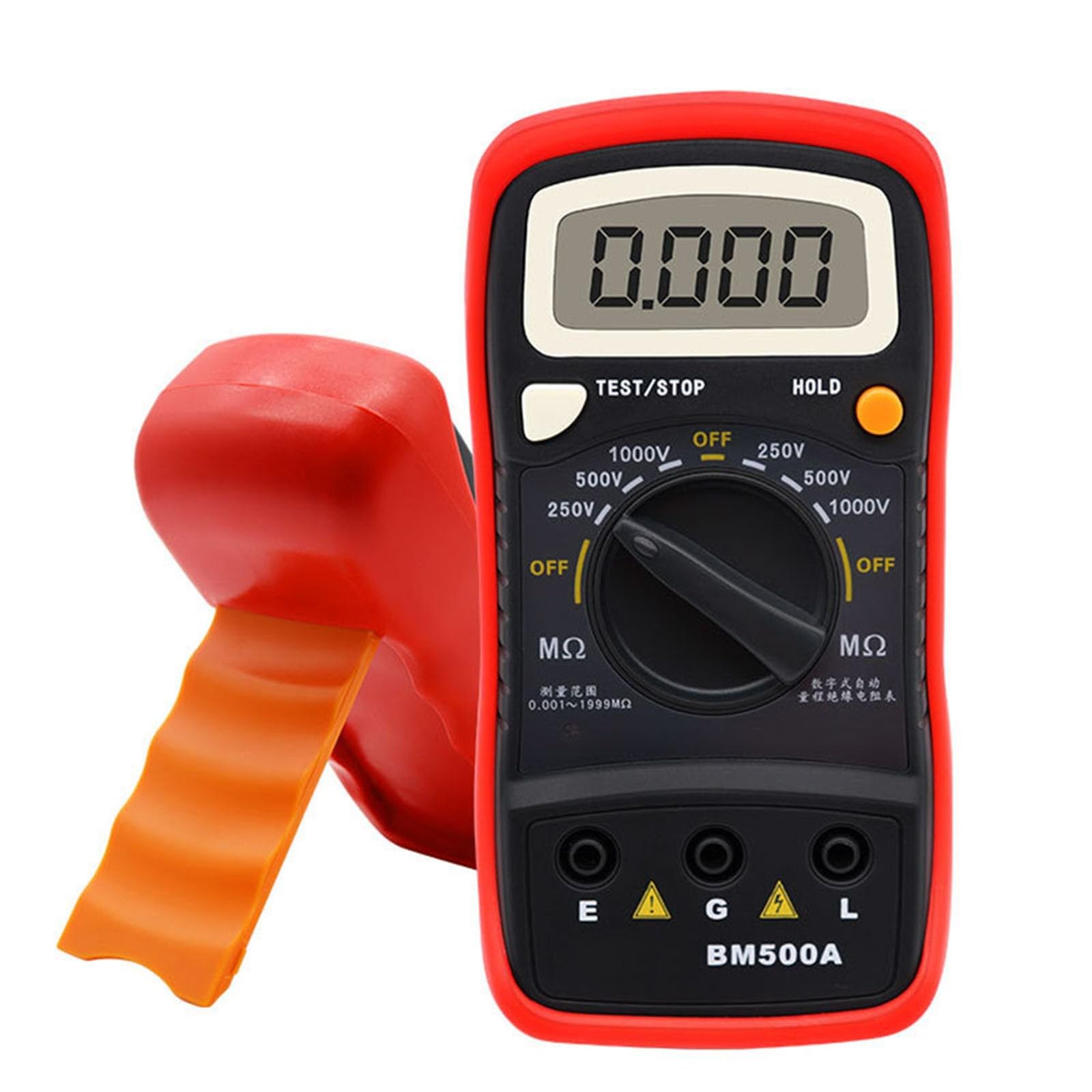 Cyfrowy miernik oporu izolacji z elektronicznym czujnikiem wibracyjnym, 1000 V, megomomierz BM500A