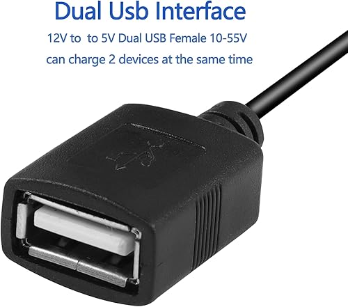 Miniatura 2 de MEIRIYFA Convertidor USB de 12 V a 5 V Módulo DC Buck 12V 36V 48V Convertir a 5V Dual USB Hembra 10-55V a 5V 3A 15W Adaptador DC a DC Regulador