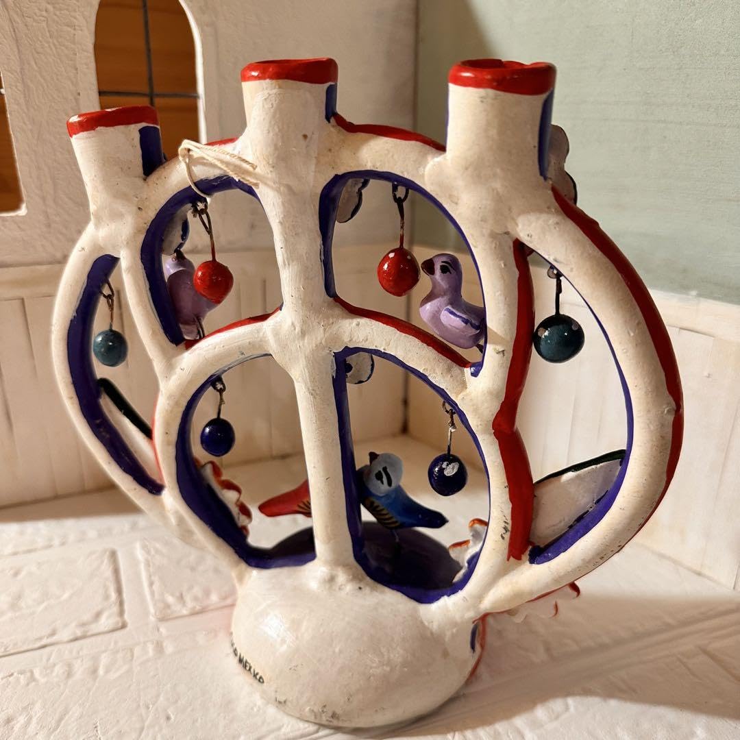 Amazon.co.jp: 1970s メキシコ 生命の樹 キャンドルホルダー 燭台