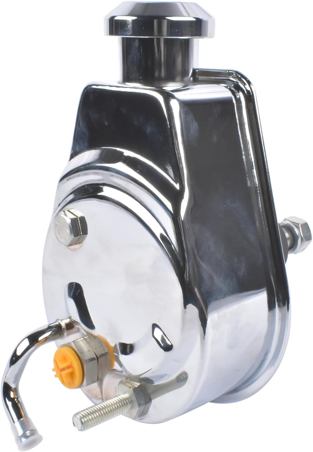 Power Steering Pump P Series 5/8" Keyway Replacement for Chevy Monte Carlo Camaro Malibu Chevelle Bel Air Biscayne 1966-1974 STP01S Chrome