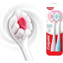Colgate Gentle Ultra Foam Ultra Soft Bristles Manual Toothbrush for Adults, Pack of 2, Soft Bristles for Superior Cleaning, Multicolor