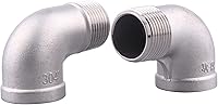 Vista 8 de Codo de calle 90 grados - 1 pulgada macho x hembra NPT rosca SUS304 (paquete de 2)