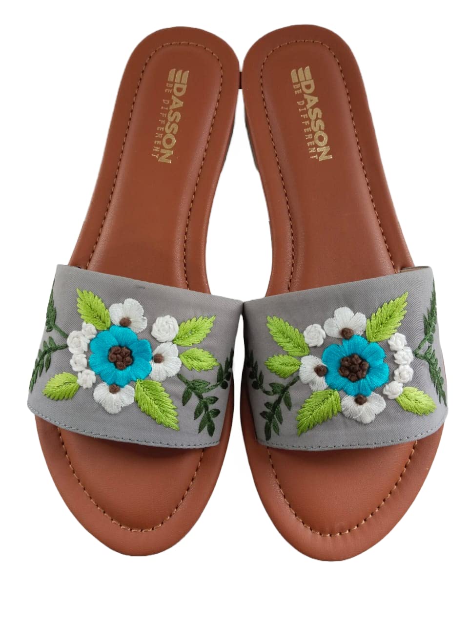 Dasson Women's Sandal with Leather Outer Sole and Fabric Finish #AK-7