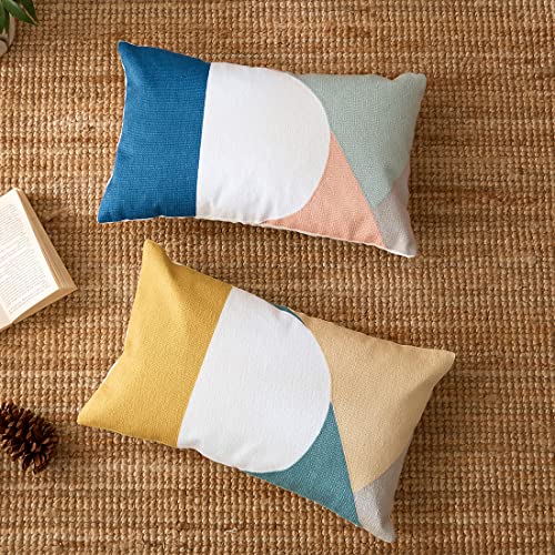 Housse de coussin bohème géométrique tufté en coton brodé pour lit vctops