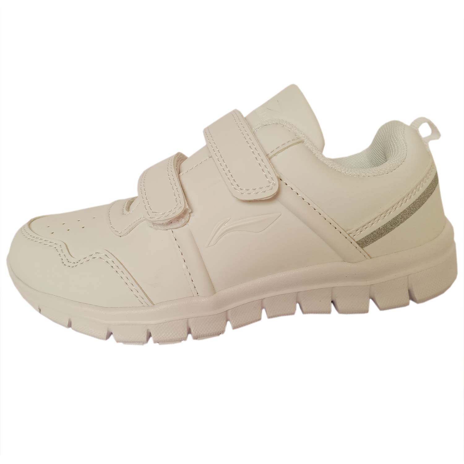 Li-Ning NonLacing School Shoes for Kids | Unisex | Lightweight Slip-On School Shoes | Cushioned Sole | Comfortable White 2