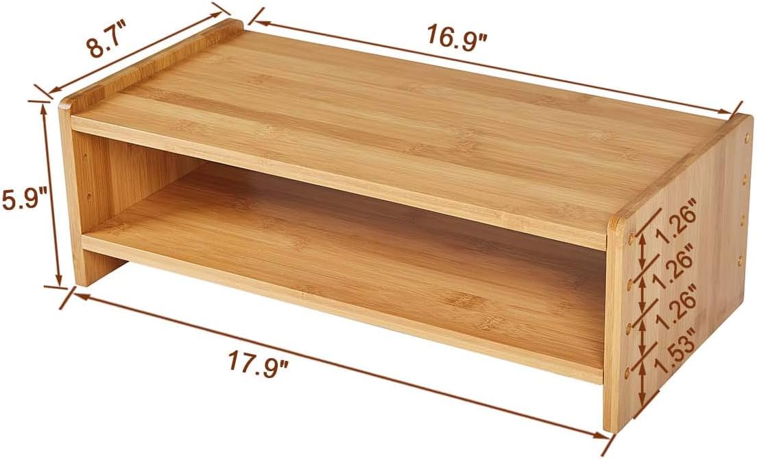 Top Rated HUVIBE Monitor Stand Riser, 2 Tiers Computer Monitor Stand with Storage Organizer, Desktop Stand for Laptop Computer,Desk Stand with Adjustable Height -Bamboo Burlywood Get Discount 70% Price HUVIBE Monitor Stand Riser, 2 Tiers Computer Monitor Stand with Storage Organizer, Desktop Stand for Laptop Computer,Desk Stand with Adjustable Height -Bamboo Burlywood