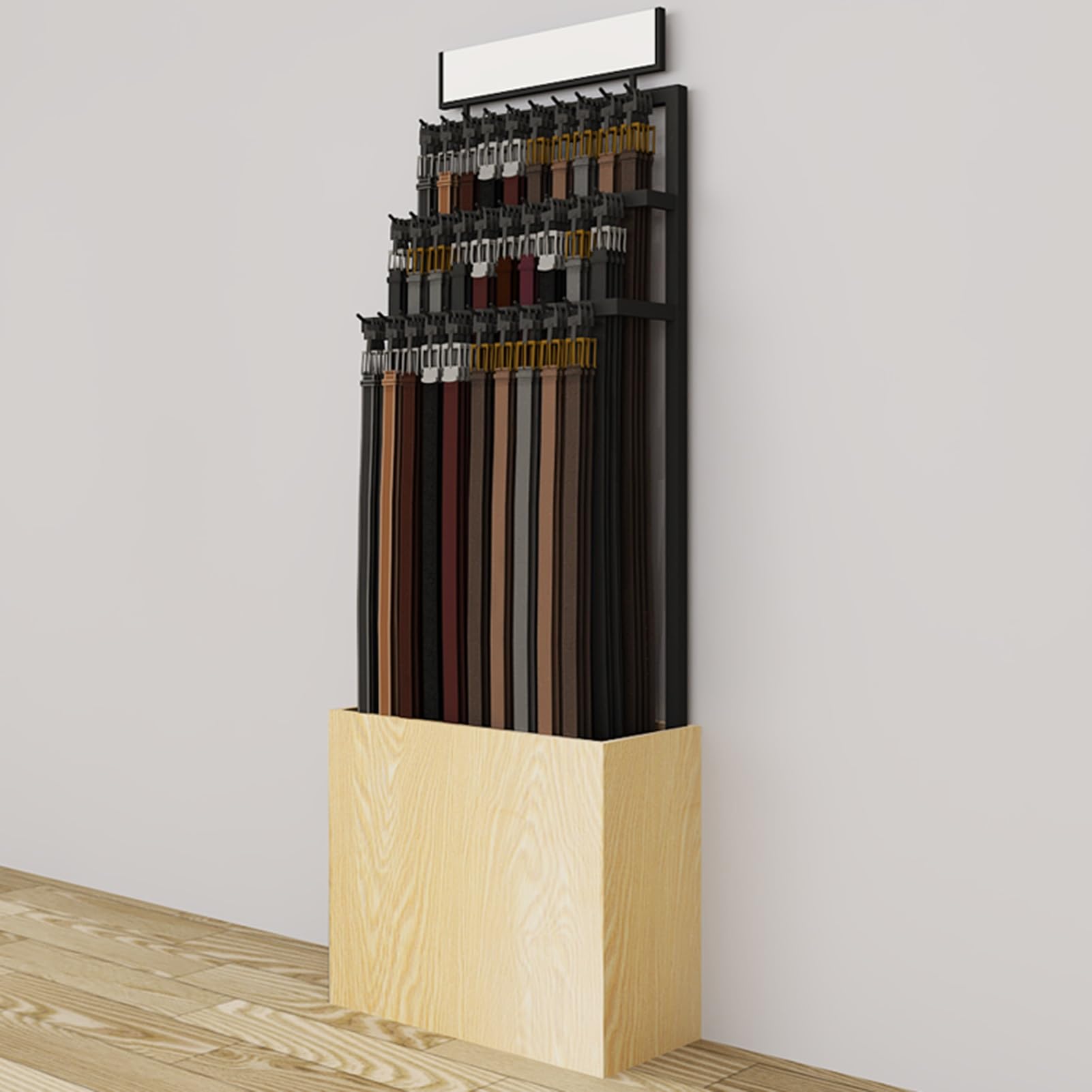 Estantes de exhibición de Cinturones de pie para Venta minorista, Ganchos Colgantes para Tiendas de Ropa, Organizador de Cinturones, Bufandas, chales, Bolsos, j,C-50x25x165CM
