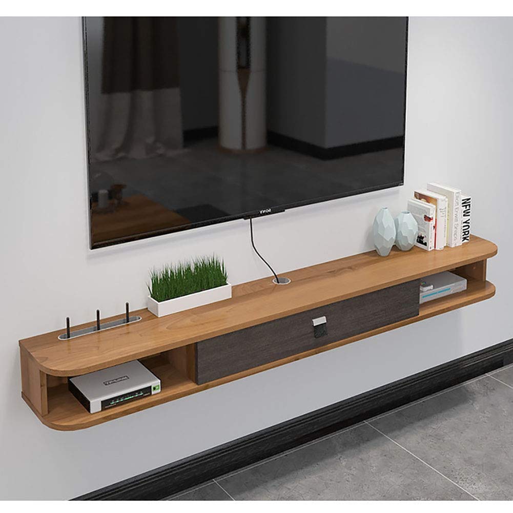 Buy Wap Floating Tv Shelf with Door, Wood Media Console Wall ed Shelves