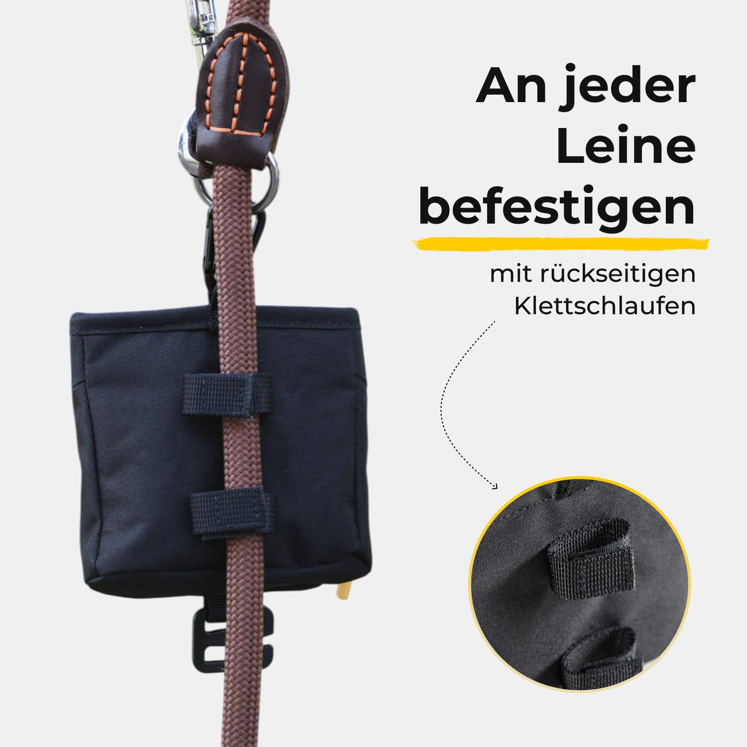 kleine Leckerlibeutel mit Kotbeutelspender – Magnetverschluss, Karabiner & Klett – kompakte Leckerlitasche für Hunde – Ideal für Hundetraining & Spaziergänge