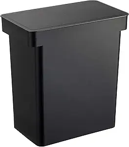 Yamazaki Home Tower Airtight Pet Food Storage Container - Cat And Dog Food Holder Bin With Transparent Lid And Handle - Extra Large - Polypropylene - 6.6 Gallons, 25 Liters,Black